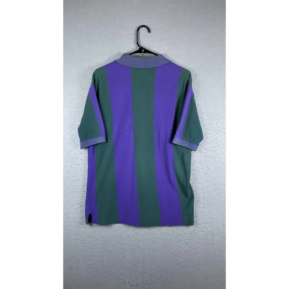 Vintage Atlanta 1996 Olympics Rugby‎ Polo Shirt Mens Large Green Purple Striped